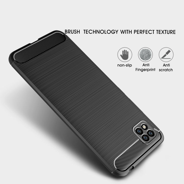 For Xiaomi Poco C3 Brushed Texture Carbon Fiber TPU Case