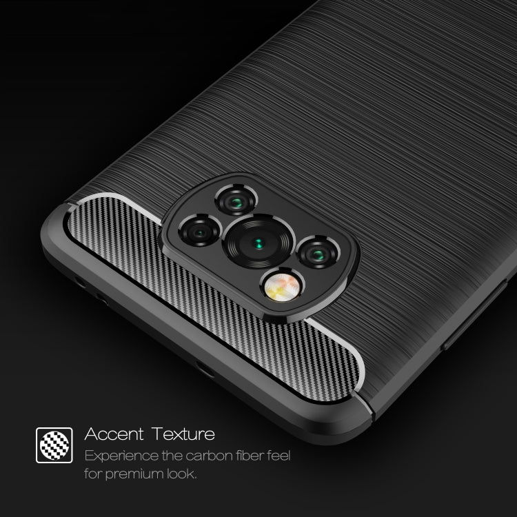 For Xiaomi Poco X3 NFC Brushed Texture Carbon Fiber TPU Case