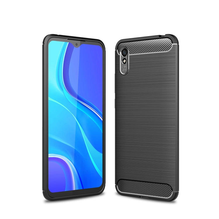 For Xiaomi Redmi 9A Brushed Texture Carbon Fiber TPU Case