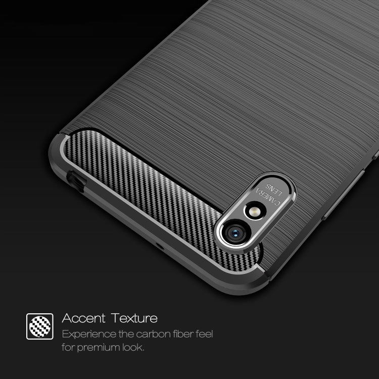 For Xiaomi Redmi 9A Brushed Texture Carbon Fiber TPU Case