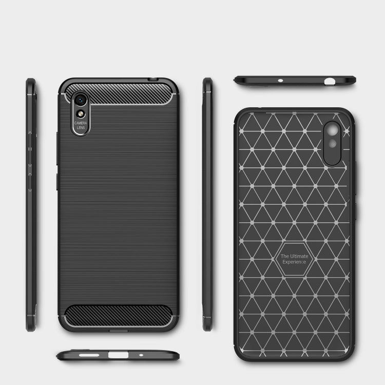 For Xiaomi Redmi 9A Brushed Texture Carbon Fiber TPU Case