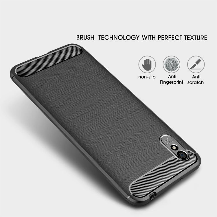 For Xiaomi Redmi 9A Brushed Texture Carbon Fiber TPU Case