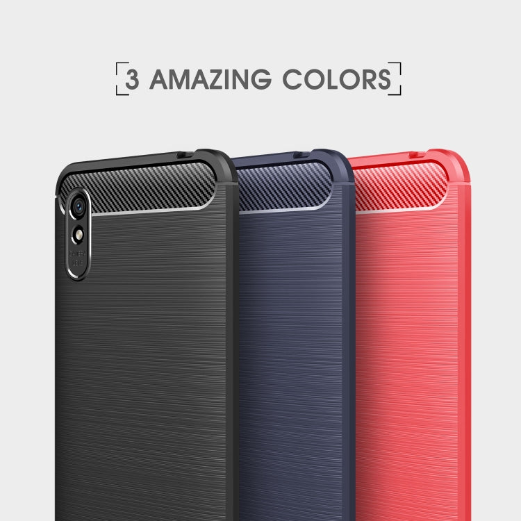 For Xiaomi Redmi 9A Brushed Texture Carbon Fiber TPU Case