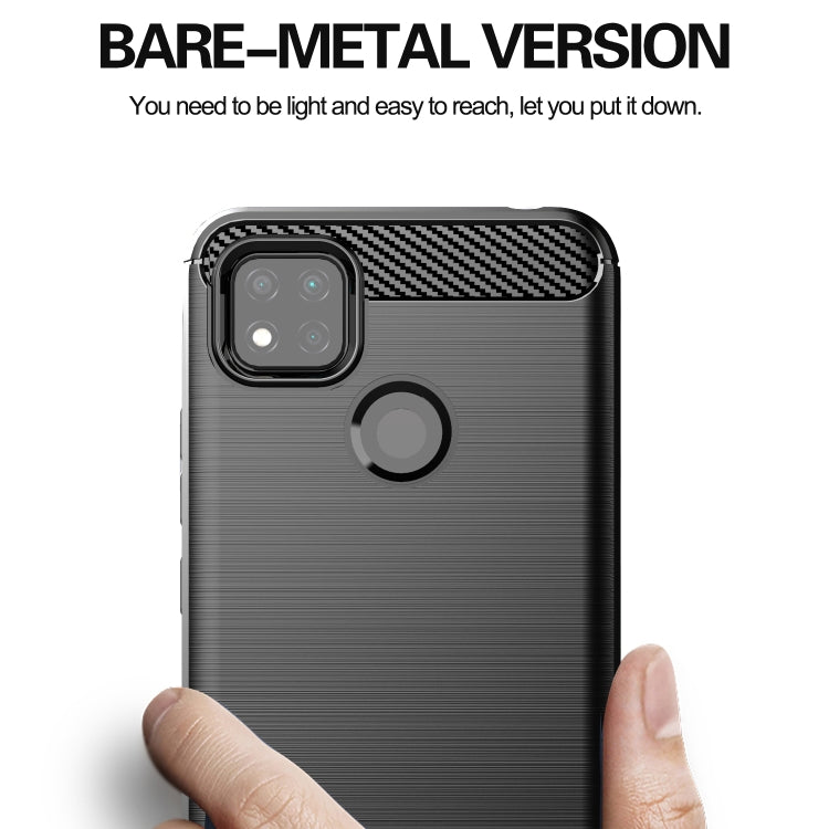 For Xiaomi Redmi 9C Brushed Texture Carbon Fiber TPU Case