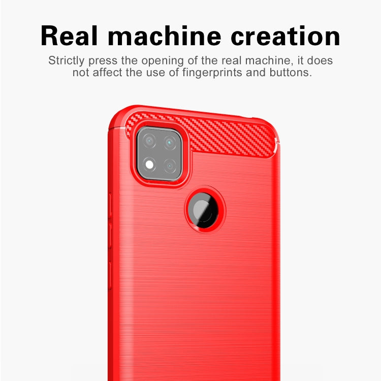 For Xiaomi Redmi 9C Brushed Texture Carbon Fiber TPU Case