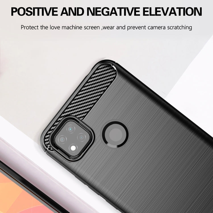 For Xiaomi Redmi 9C Brushed Texture Carbon Fiber TPU Case