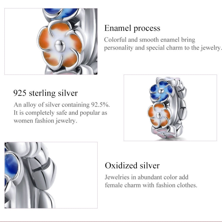 S925 Sterling Silver Colorful Hydrangea Flower Beads DIY Bracelet Necklace Accessories