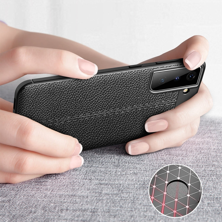 For Samsung Galaxy S21+ 5G Litchi Texture TPU Shockproof Case