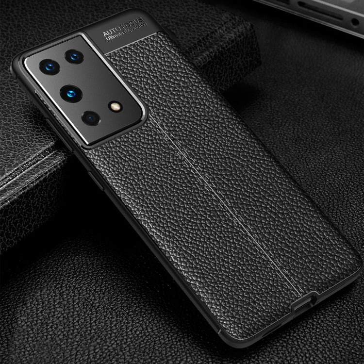 For Samsung Galaxy S21 Ultra 5G Litchi Texture TPU Shockproof Case