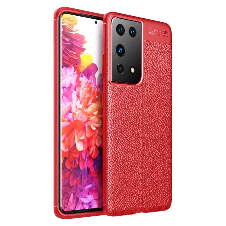 For Samsung Galaxy S21 Ultra 5G Litchi Texture TPU Shockproof Case