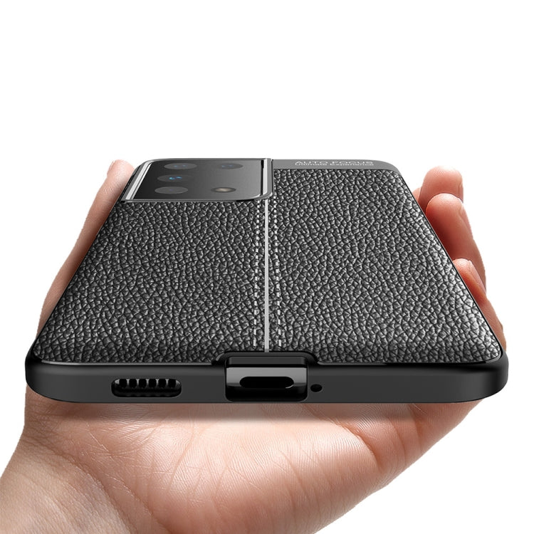 For Samsung Galaxy S21 Ultra 5G Litchi Texture TPU Shockproof Case