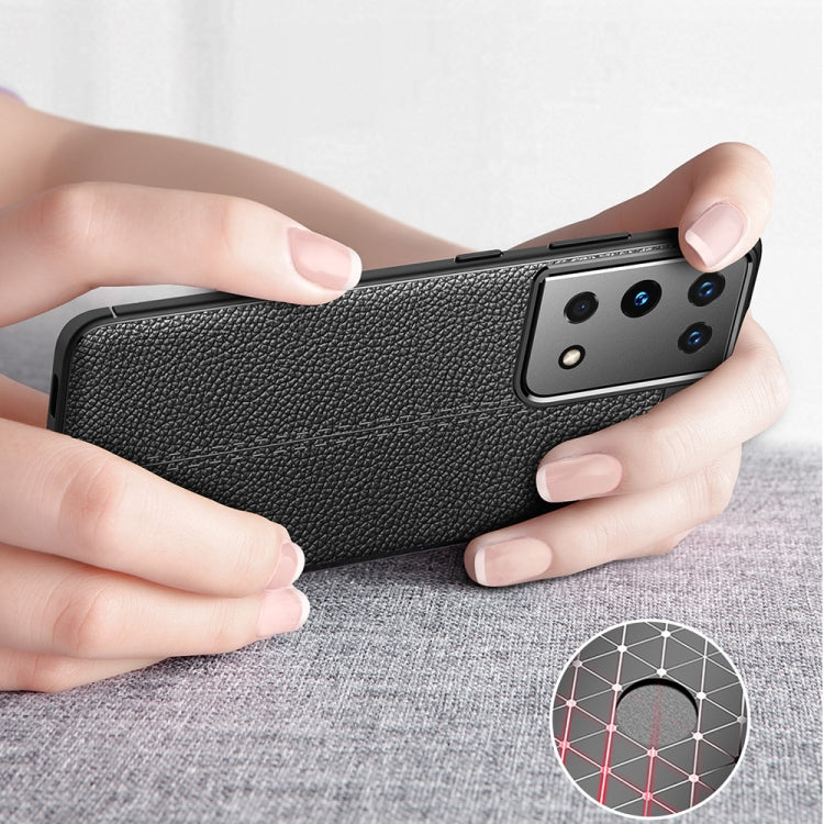 For Samsung Galaxy S21 Ultra 5G Litchi Texture TPU Shockproof Case