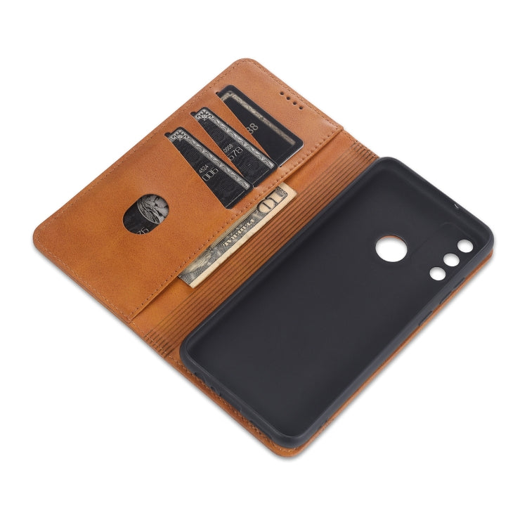 For Huawei Honor 9A AZNS Magnetic Calf Texture Horizontal Flip Leather Case with Card Slots & Holder & Wallet