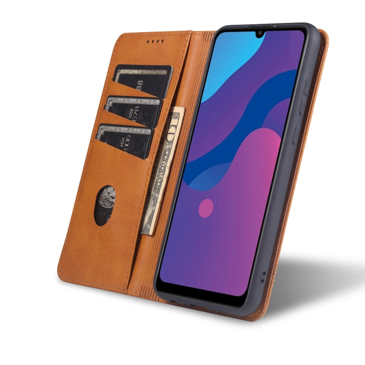 For Huawei Honor 9A AZNS Magnetic Calf Texture Horizontal Flip Leather Case with Card Slots & Holder & Wallet