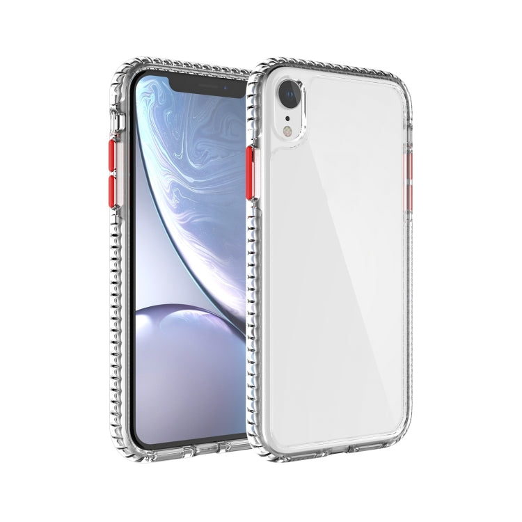 For iPhone XR 2 in 1 Ultra Clear Elf Shockproof PC + TPU Case with Removable Color Button