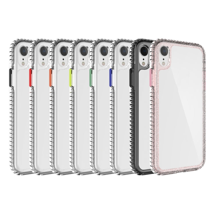 For iPhone XR 2 in 1 Ultra Clear Elf Shockproof PC + TPU Case with Removable Color Button
