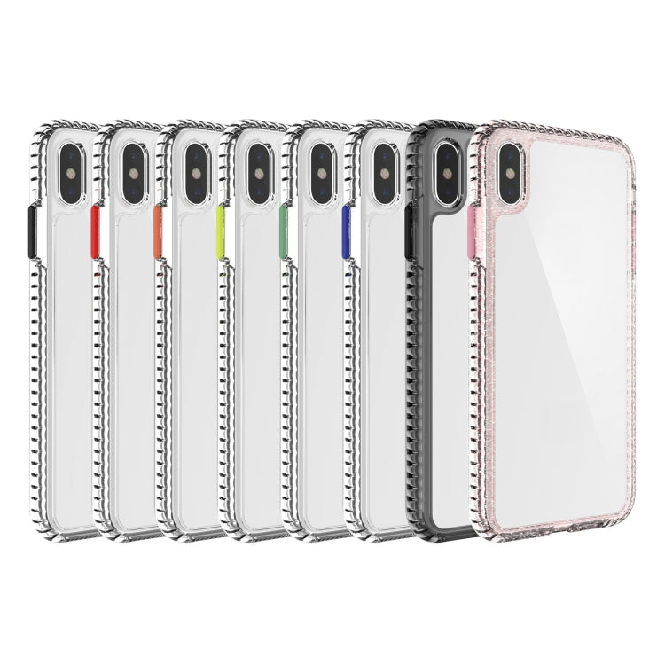 For iPhone XS Max 2 in 1 Ultra Clear Elf Shockproof PC + TPU Case with Removable Color Button