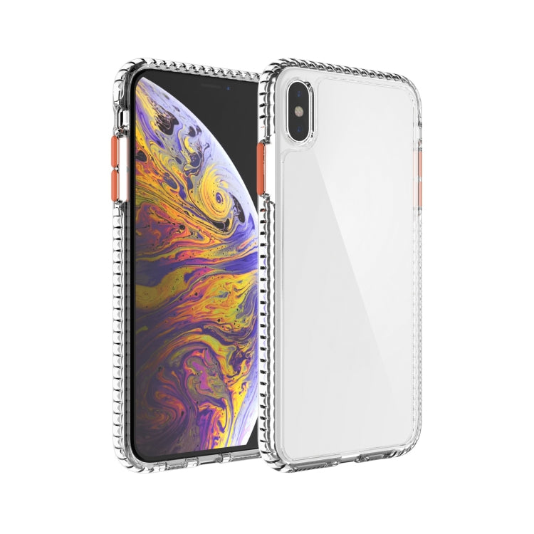 For iPhone XS Max 2 in 1 Ultra Clear Elf Shockproof PC + TPU Case with Removable Color Button