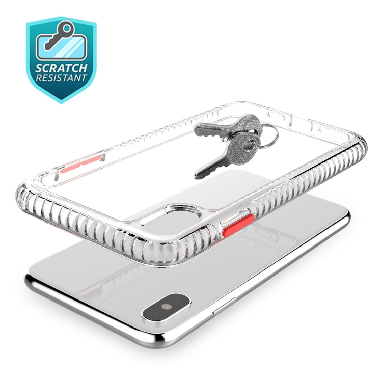 For iPhone X / XS 2 in 1 Ultra Clear Elf Shockproof PC + TPU Case with Removable Color Button