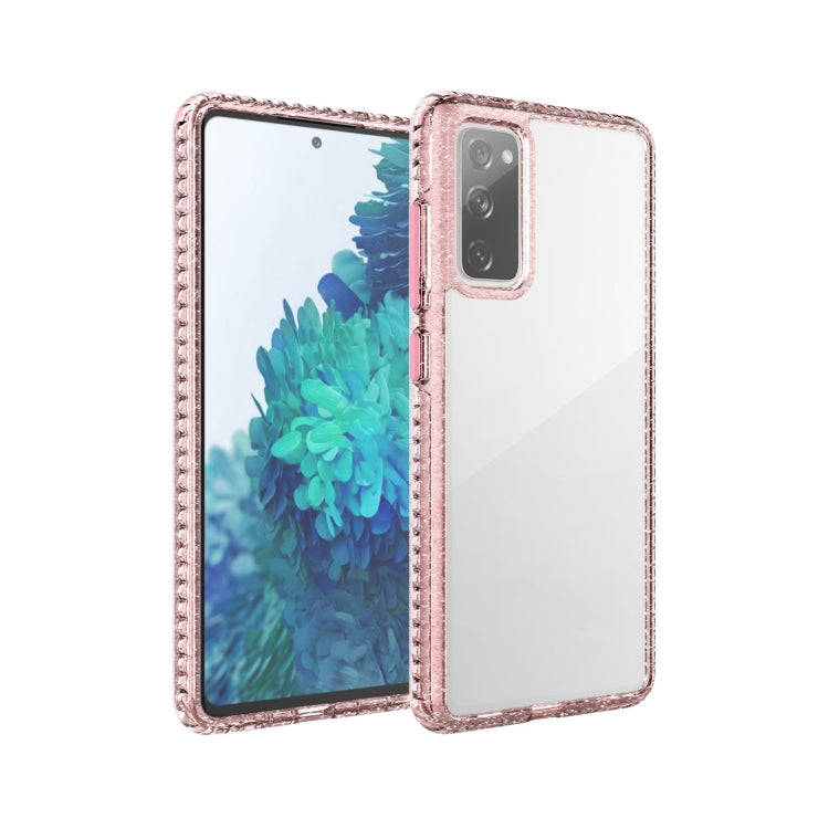 For Samsung Galaxy S20 FE 2 in 1 Ultra Clear Elf Shockproof PC + TPU Case with Removable Color Button