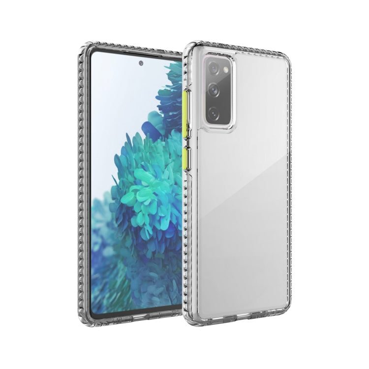 For Samsung Galaxy S20 FE 2 in 1 Ultra Clear Elf Shockproof PC + TPU Case with Removable Color Button