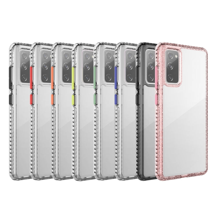 For Samsung Galaxy S20 FE 2 in 1 Ultra Clear Elf Shockproof PC + TPU Case with Removable Color Button