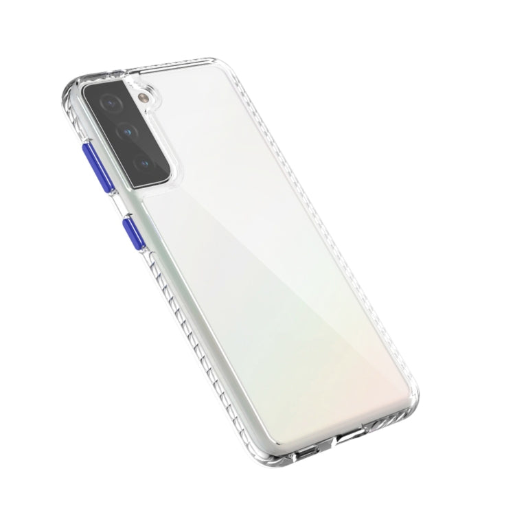 For Samsung Galaxy S21 5G 2 in 1 Ultra Clear Elf Shockproof PC + TPU Case with Removable Color Button