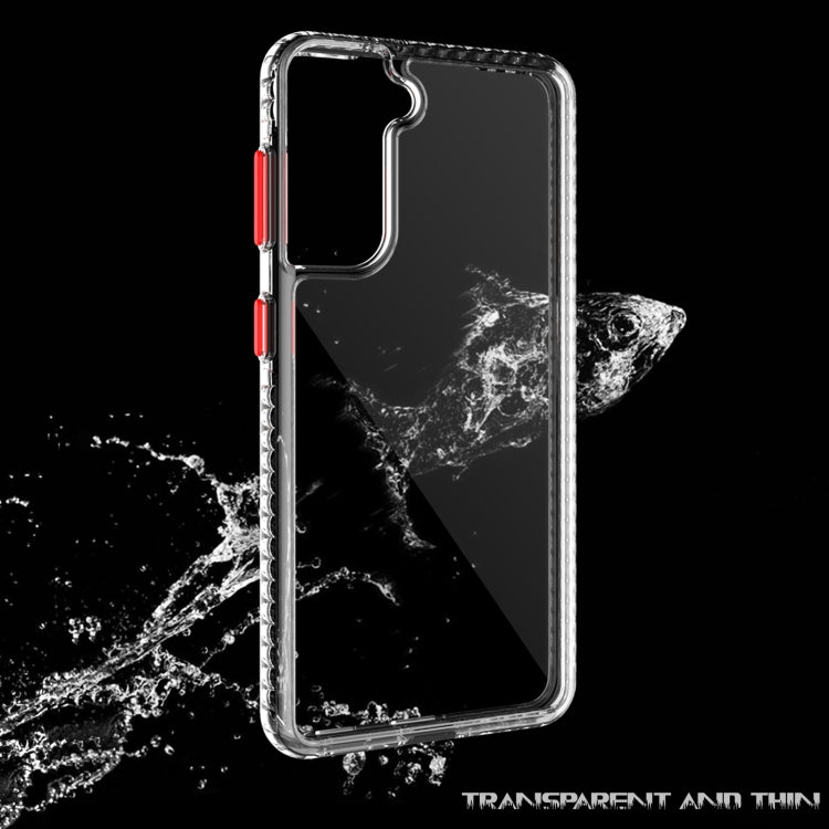 For Samsung Galaxy S21 5G 2 in 1 Ultra Clear Elf Shockproof PC + TPU Case with Removable Color Button
