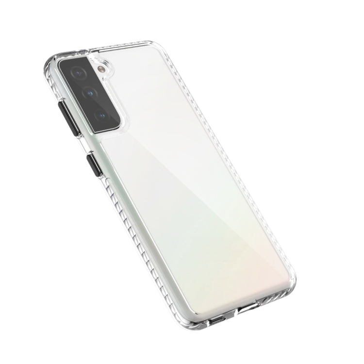 For Samsung Galaxy S21+ 5G 2 in 1 Ultra Clear Elf Shockproof PC + TPU Case with Removable Color Button