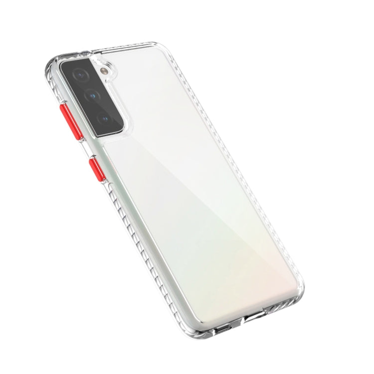For Samsung Galaxy S21+ 5G 2 in 1 Ultra Clear Elf Shockproof PC + TPU Case with Removable Color Button