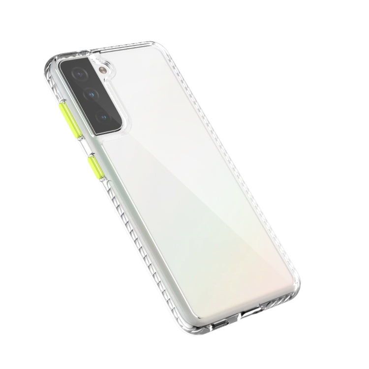 For Samsung Galaxy S21+ 5G 2 in 1 Ultra Clear Elf Shockproof PC + TPU Case with Removable Color Button