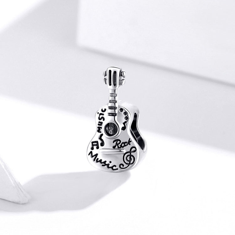 S925 Sterling Silver Simple Guitar Beads DIY Bracelet Necklace Accessories