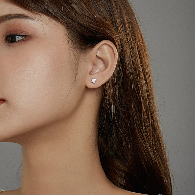 S925 Sterling Silver Simple Style Zircon Women Earrings