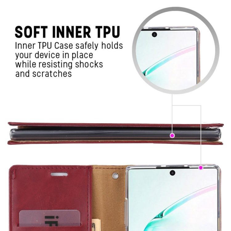 For Galaxy Note 10 MERCURY GOOSPERY BLUE MOON FLIP Series Crazy Horse Texture Horizontal Flip Leather Case with Holder & Card Slots & Wallet