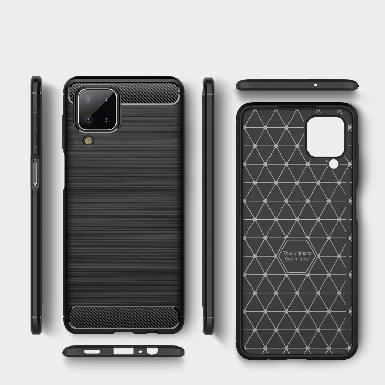For Samsung Galaxy A12 Brushed Texture Carbon Fiber TPU Case