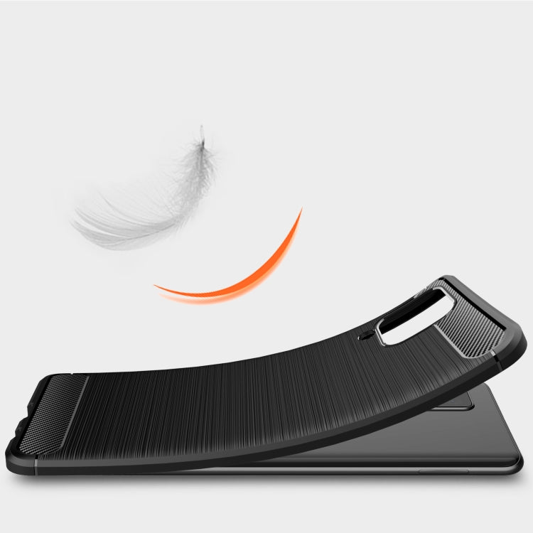 For Samsung Galaxy A12 Brushed Texture Carbon Fiber TPU Case