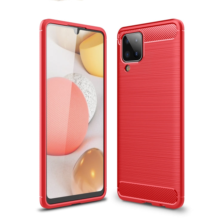 For Samsung Galaxy A12 Brushed Texture Carbon Fiber TPU Case