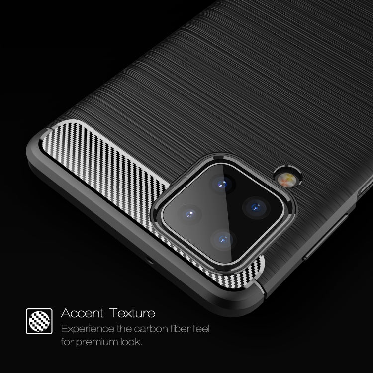 For Samsung Galaxy A12 Brushed Texture Carbon Fiber TPU Case