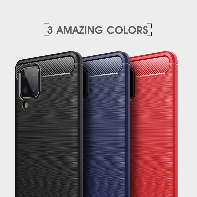 For Samsung Galaxy A12 Brushed Texture Carbon Fiber TPU Case