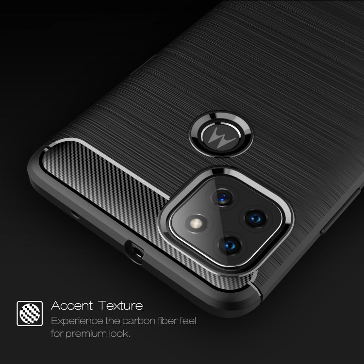 For Motorola Moto G9 Power Brushed Texture Carbon Fiber TPU Case
