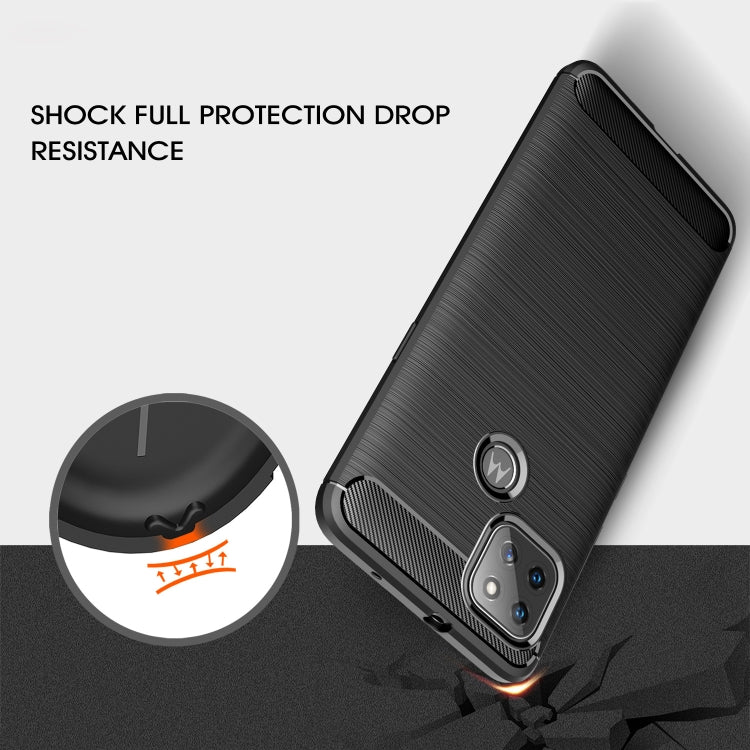 For Motorola Moto G9 Power Brushed Texture Carbon Fiber TPU Case