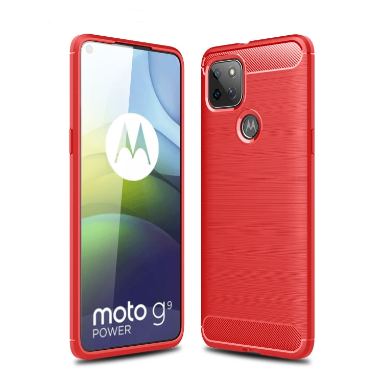 For Motorola Moto G9 Power Brushed Texture Carbon Fiber TPU Case