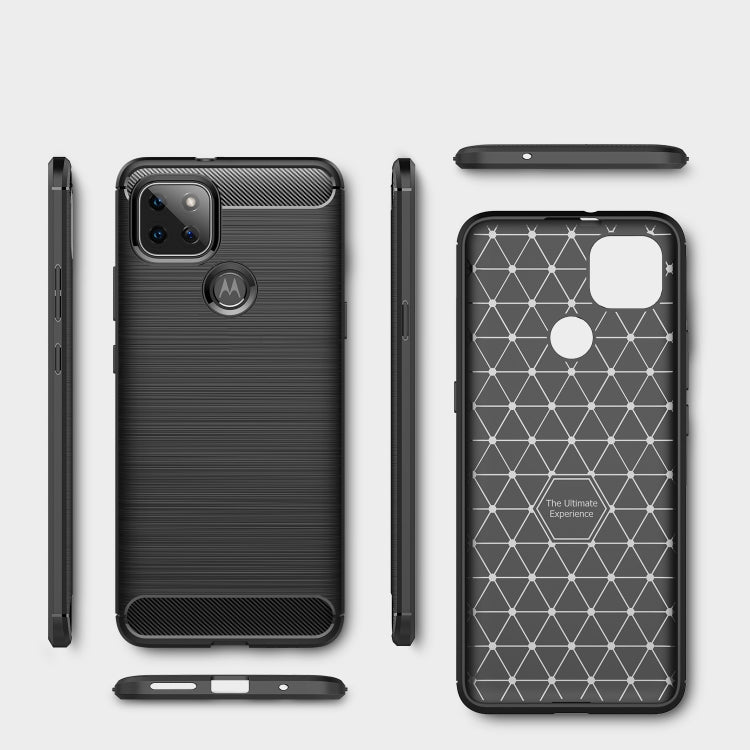 For Motorola Moto G9 Power Brushed Texture Carbon Fiber TPU Case