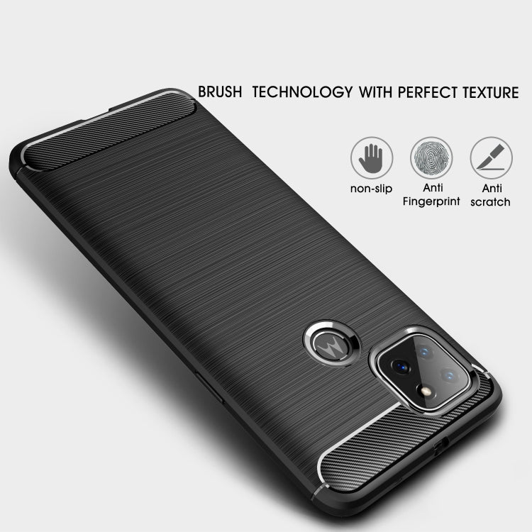 For Motorola Moto G9 Power Brushed Texture Carbon Fiber TPU Case
