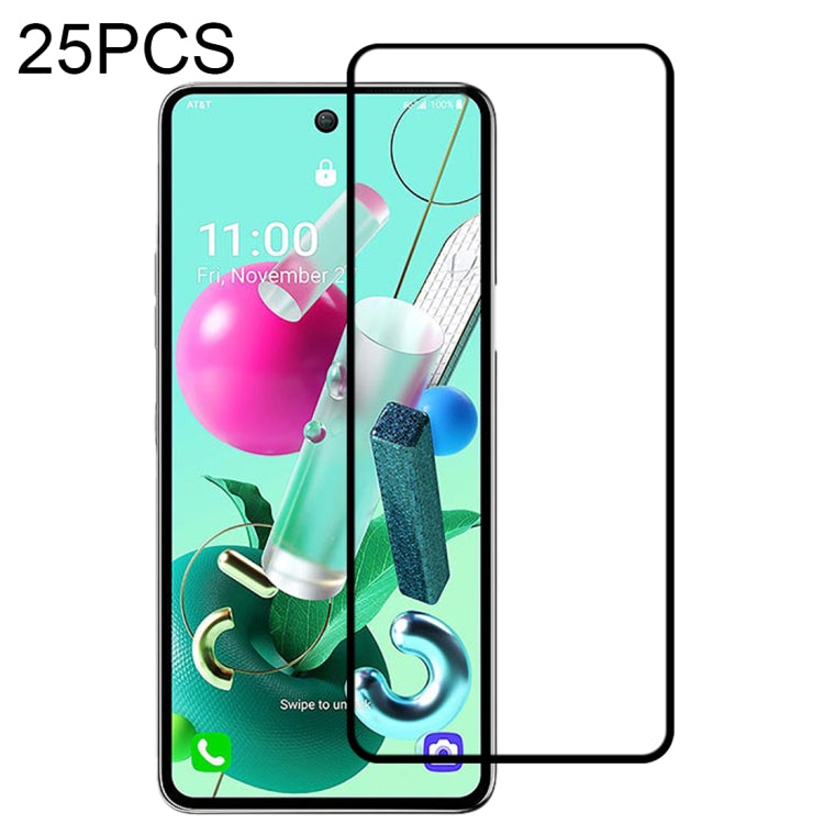 For LG K92 5G 25 PCS Full Glue Full Screen Tempered Glass Film