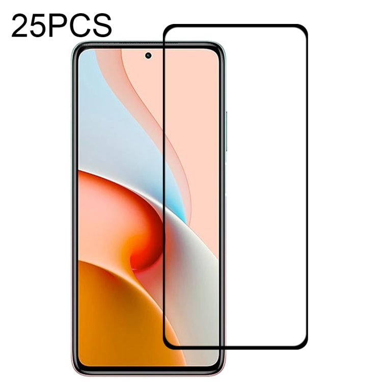 For Xiaomi Redmi Note 9 Pro 5G 25 PCS Full Glue Full Screen Tempered Glass Film