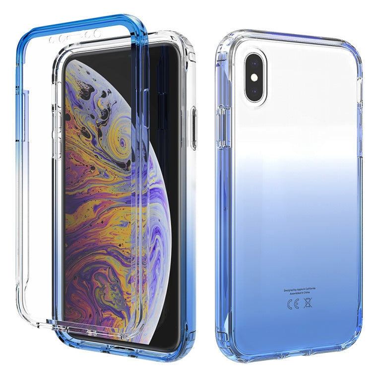 For iPhone X / XS Shockproof  High Transparency Two-color Gradual Change PC+TPU Candy Colors Protective Case