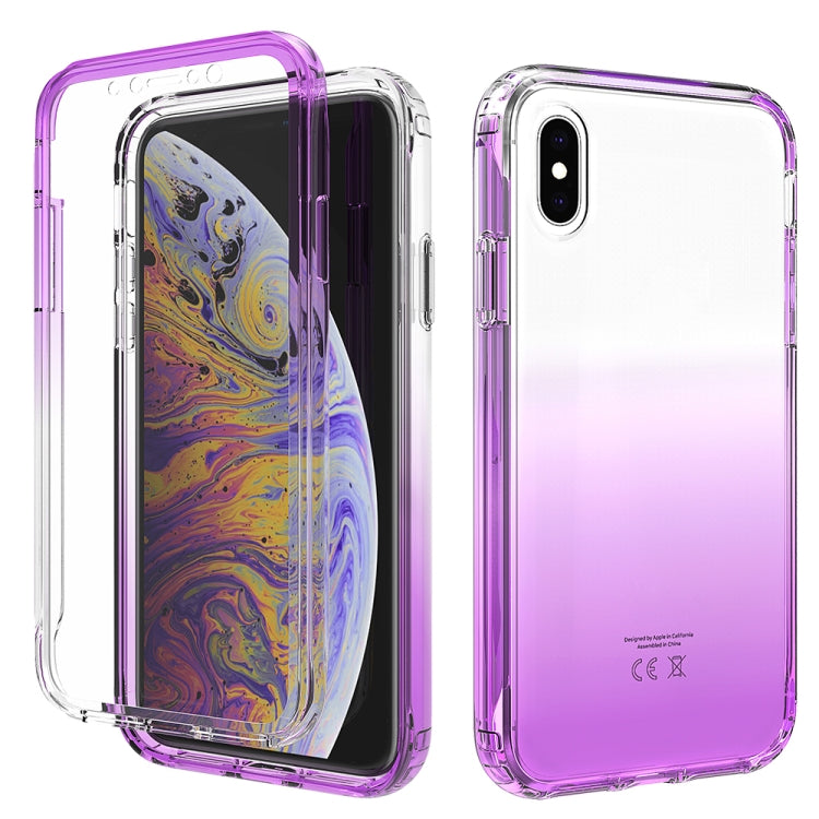 For iPhone X / XS Shockproof  High Transparency Two-color Gradual Change PC+TPU Candy Colors Protective Case