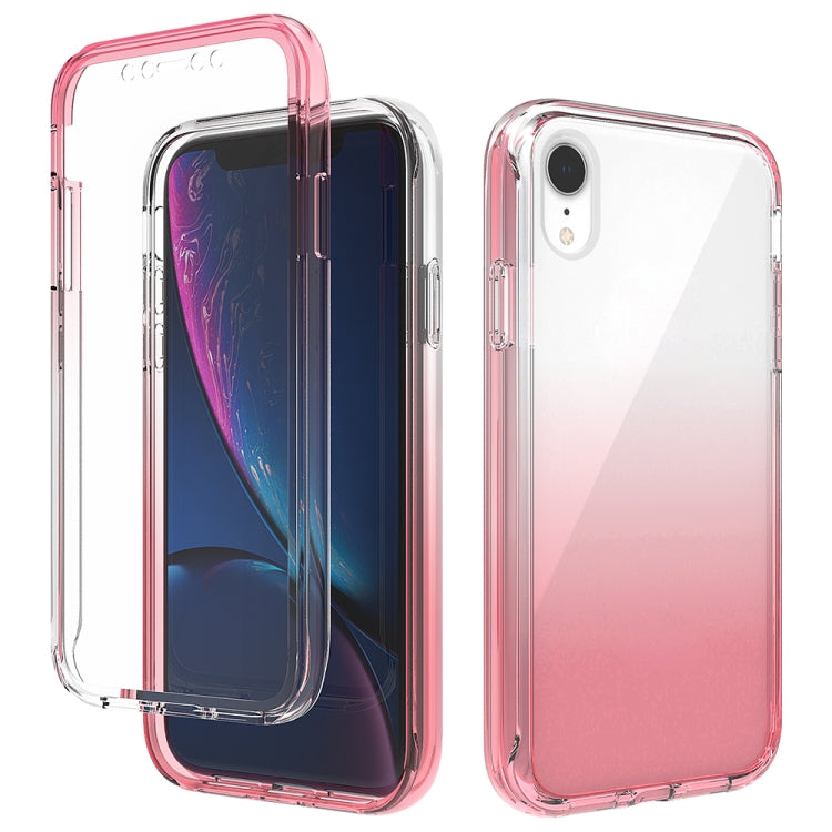 For iPhone XR Shockproof  High Transparency Two-color Gradual Change PC+TPU Candy Colors Protective Case