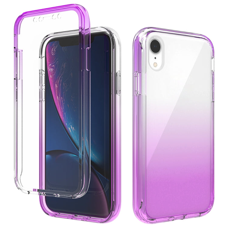 For iPhone XR Shockproof  High Transparency Two-color Gradual Change PC+TPU Candy Colors Protective Case